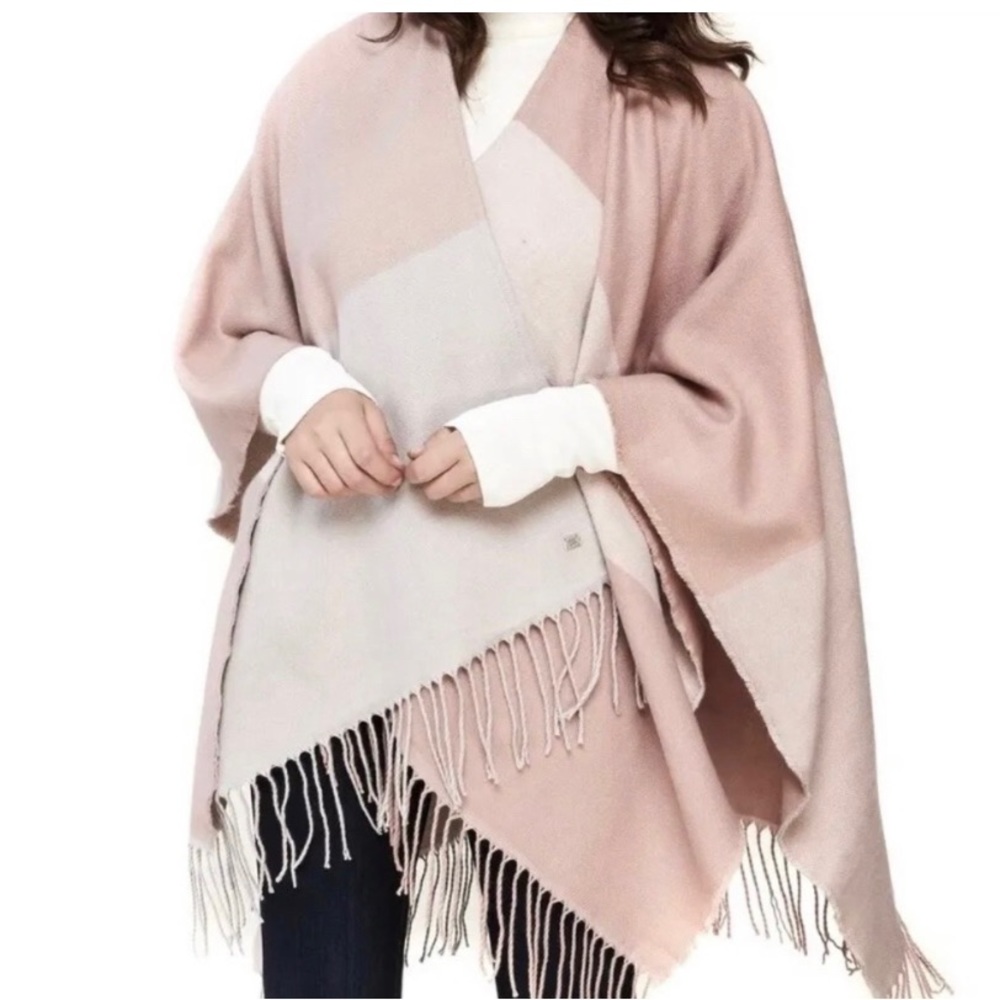 Pink & Cream Sweater Shawl